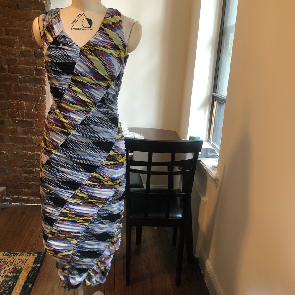 Diane Von Furstenburg mesh plaid dress